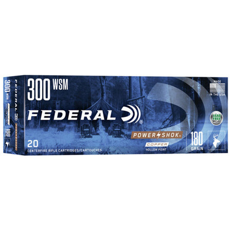 Federal Power-Shok .300 WSM 180 grain Copper Hollow Point ammunition