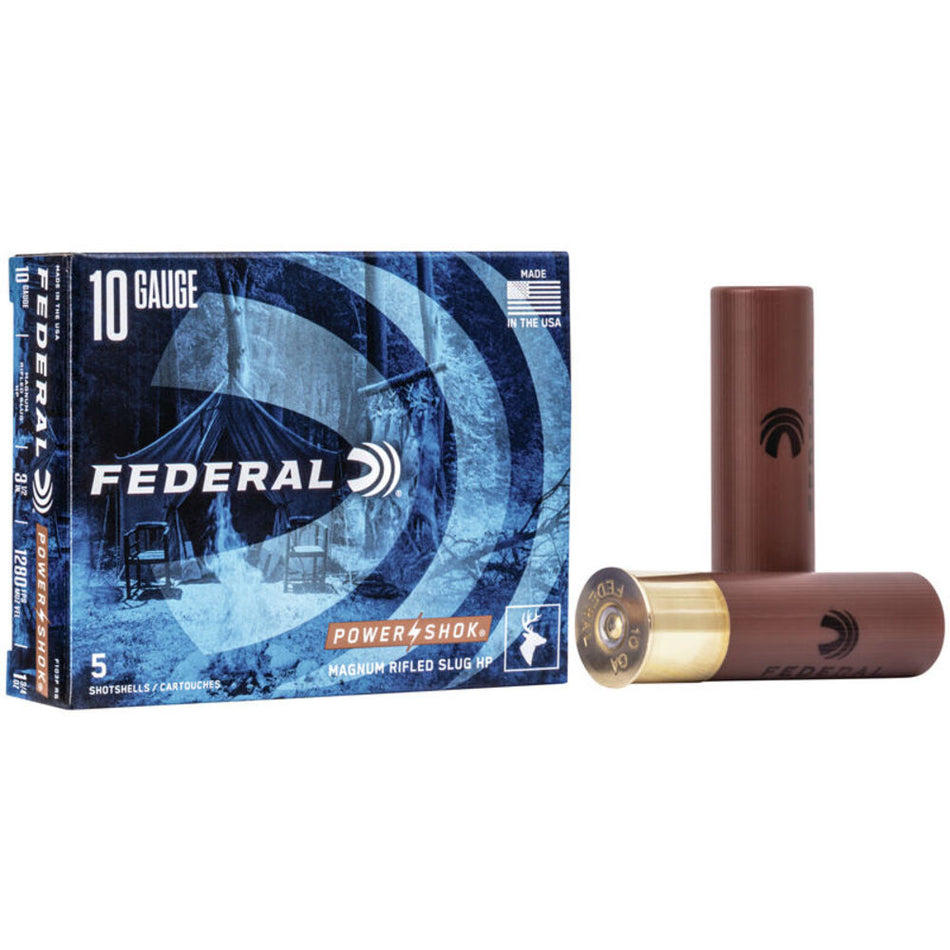 Federal F103FRS Power-Shok Shotshell 10 Gauge 3-1/2 1-3/4oz #Rifled Slug 1280 fps