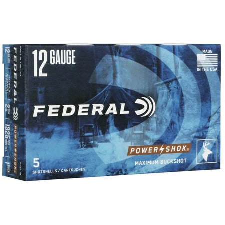 Federal Power-Shok Maximum Buckshot 16 Pellets Shotgun Ammo 12 Gauge 2.75 in 1-3/5 oz #1 Buck