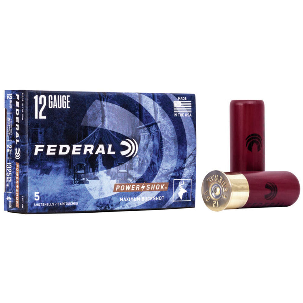 Federal F1274B Power-Shok Magnum 12 Gauge 2-3/4 1-1/4oz #4 Buck 1325 fps