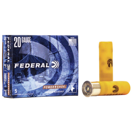Federal F2072B Power-Shok Magnum 20 Gauge 3 1-1/4oz #2 Buck 1100 fps