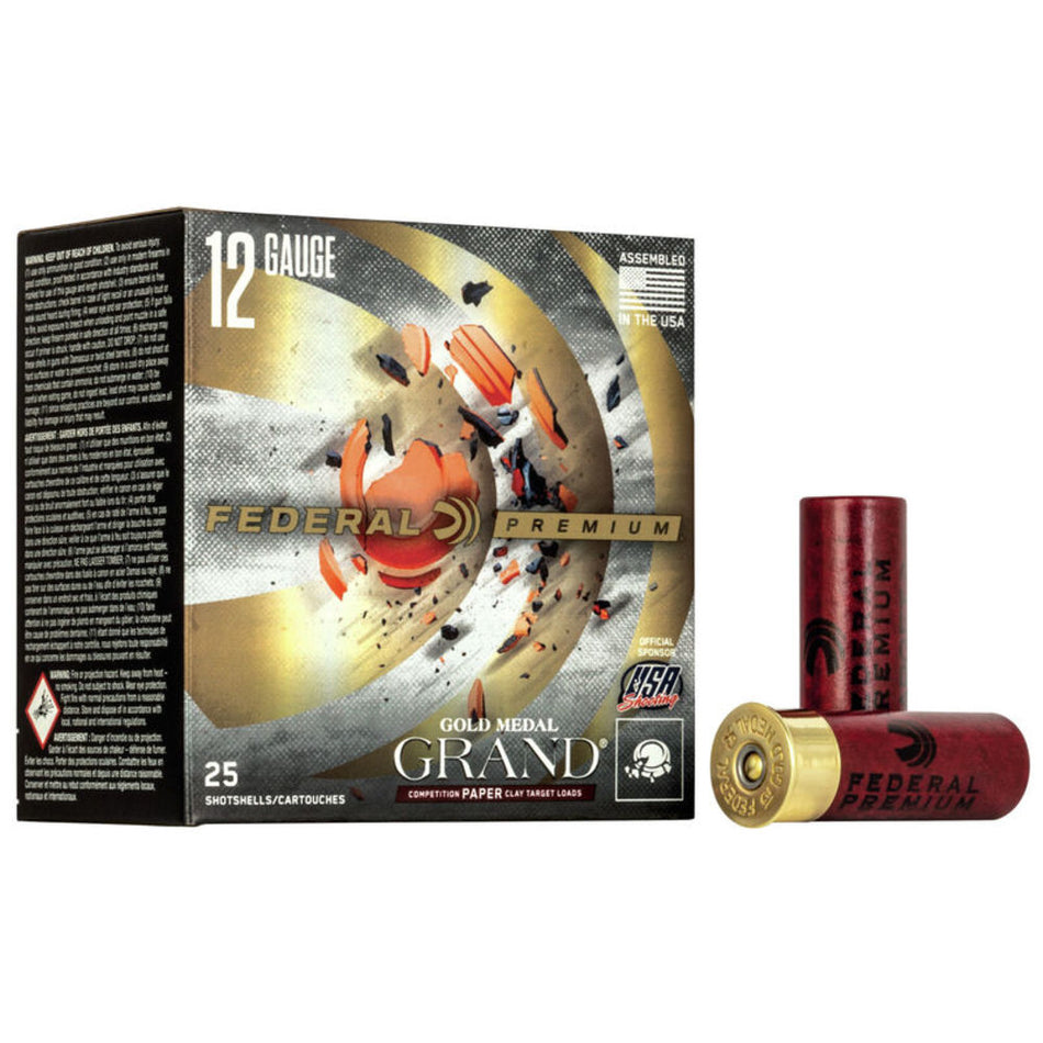 Federal GMT1717.5 Premium Gold Medal Paper 12 Gauge 2-3/4 1-1/8oz #7.5 1235 fps