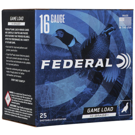 Federal H1636 Game-Shok High Brass 16 Gauge 2-3/4 1-1/8oz #6 1295 fps
