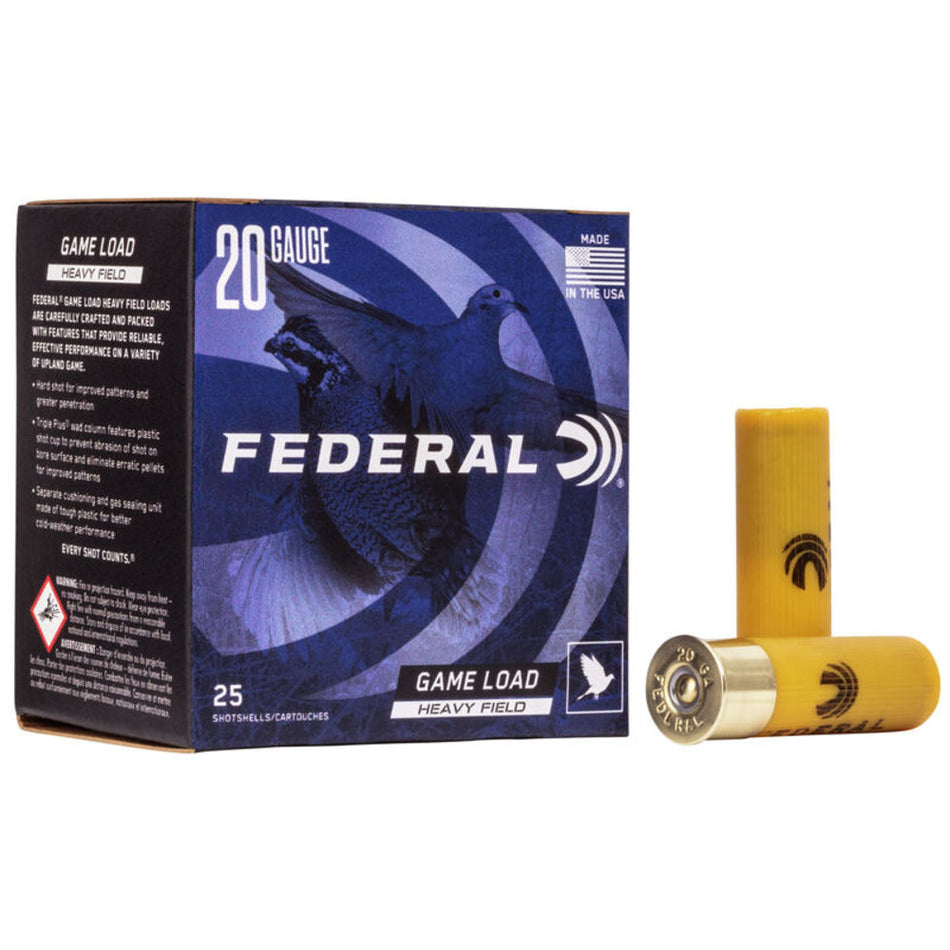 Federal H2027.5 Game-Shok Heavy Field 20 Gauge 2-3/4 1oz #7.5 1165 fps
