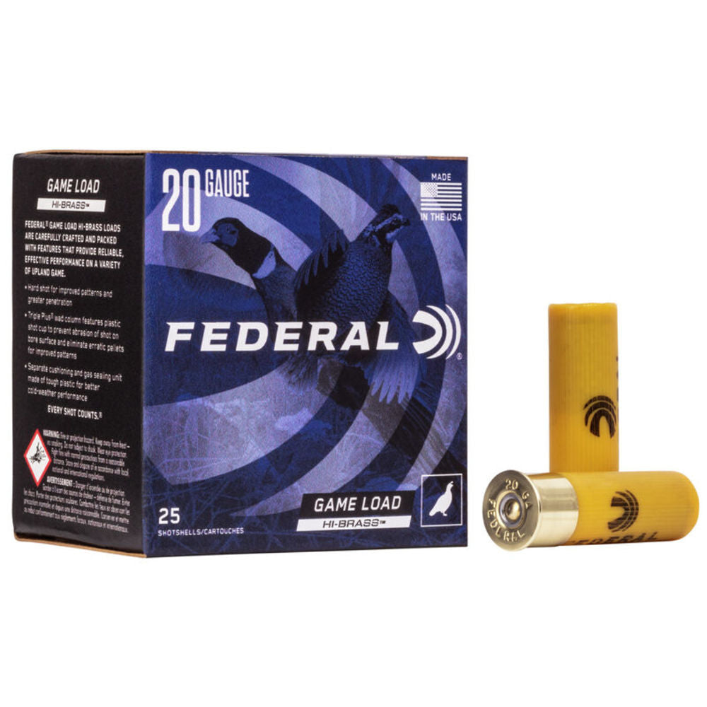 Federal H2044 Game-Shok High Brass 20 Gauge 2-3/4 1oz #4 1220 fps