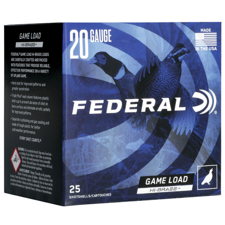 Federal H2586 Game-Shok High Brass 20 Gauge 3 1-1/4oz #6 1300 fps