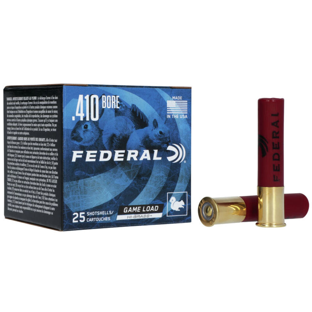 Federal Game-Shok Game Load Lead ShotUpland High Brass Shotgun Ammo .410 Bore 2.5 in 1/2 oz #6