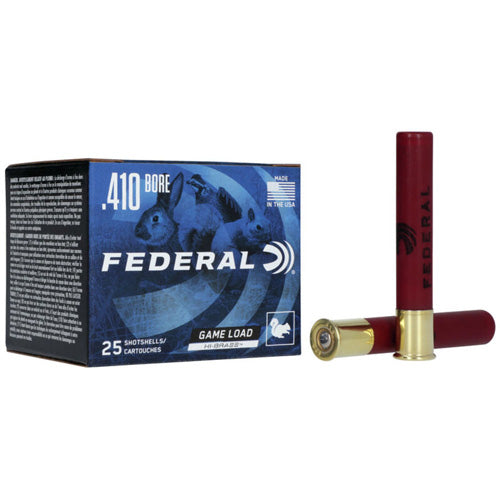 Federal GameShok Game Load ShotUpland High Brass Shotgun Ammo .410 Bore 3 in 11/16 oz #4