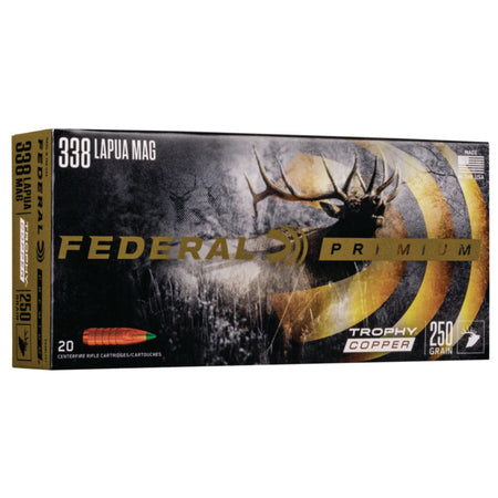 Federal Trophy Copper .338 Lapua Magnum 250 grain Polymer Tip ammunition