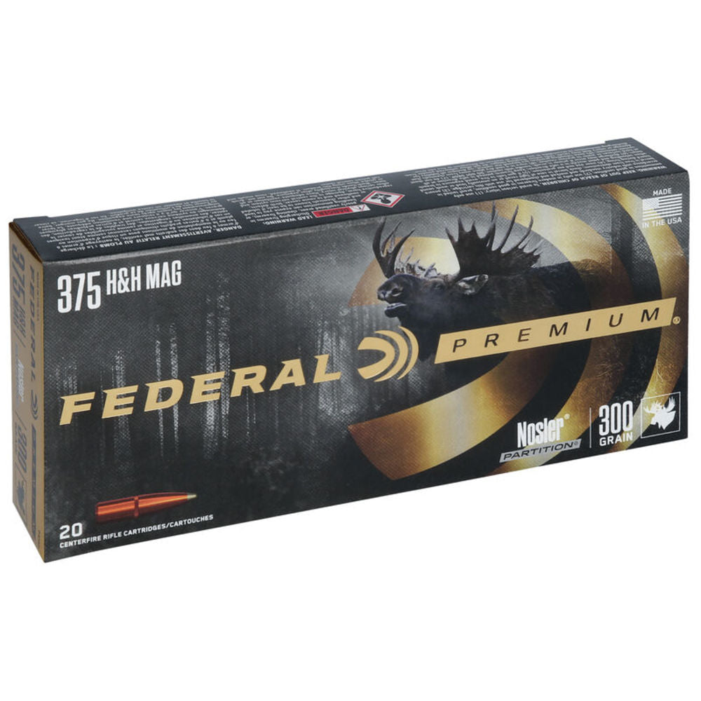 Federal Vital-Shok .375 H&H Mag 300 grain Nosler Partition ammunition