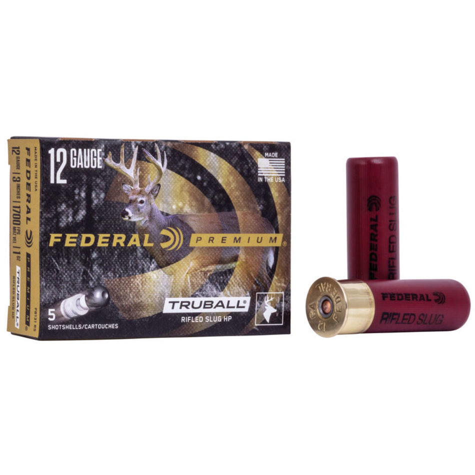 Federal PB131RS Premium Vital-Shok TruBall 12 Gauge 3 1oz #Slug 1700 fps