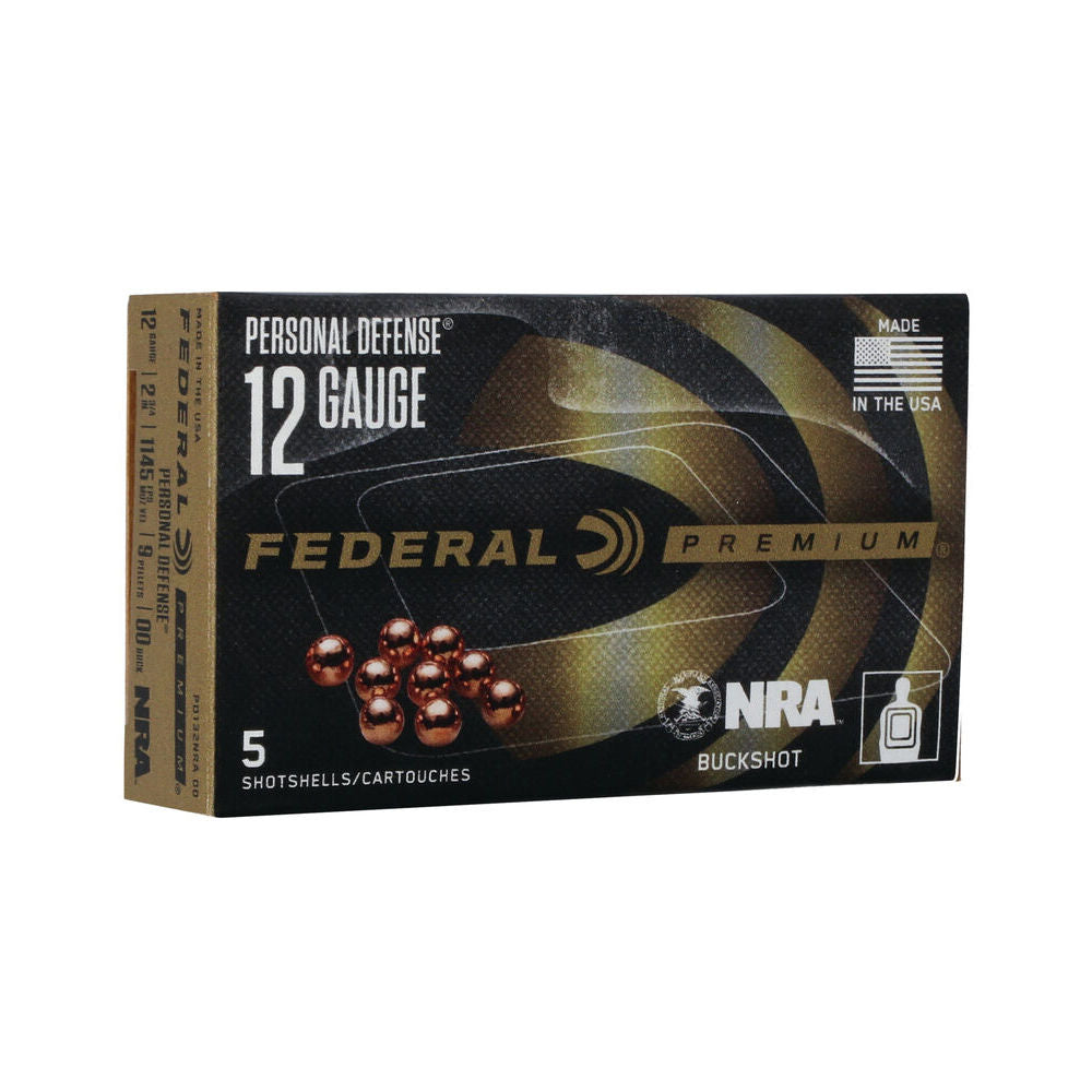 Federal PD132NRA00 Premium Personal Defense 12 Gauge 2-3/4  #00 Buck 1145 fps