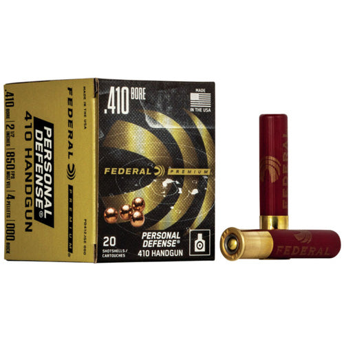 Federal Premium Personal Defense 410 Handgun 4 Pellets Shotgun Ammo .410 Bore 2.5 in 2/3 oz 000 Buck