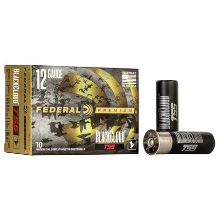 Federal Premium California Certified Nonlead AmmunitionBlack CloudTSS Shotgun Ammo 12 Gauge 3 in 1-1/4 oz BB / 7