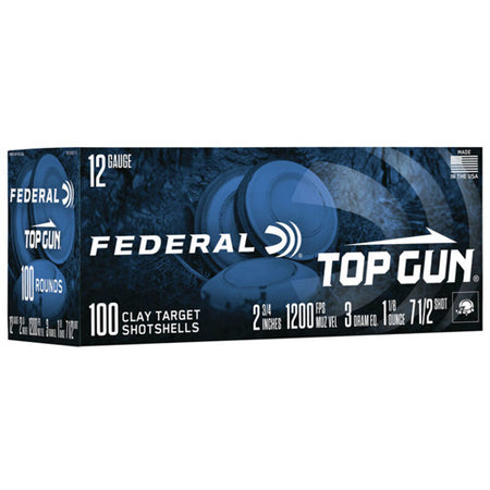 Federal Top Gun Shotgun Ammo 12 Gauge 2.75 in. 3 Dr. 1 1/8 oz. 7.5 Shot 100 rd.