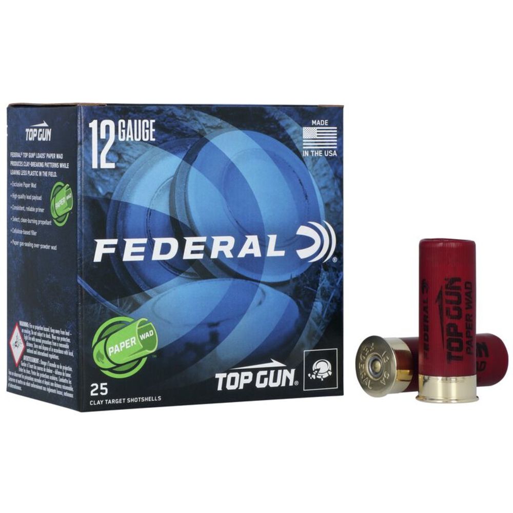 Federal TG12W75 Top Gun Paper Wad 12 Gauge 2-3/4 1-1/8oz #7.5 1200 fps