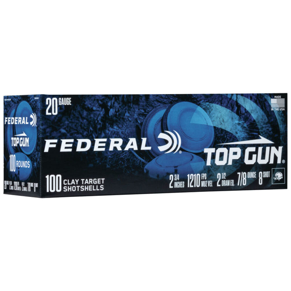 Federal TG201008 Top Gun Clay Target 20 Gauge 2-3/4 7/8oz #8 1210 fps