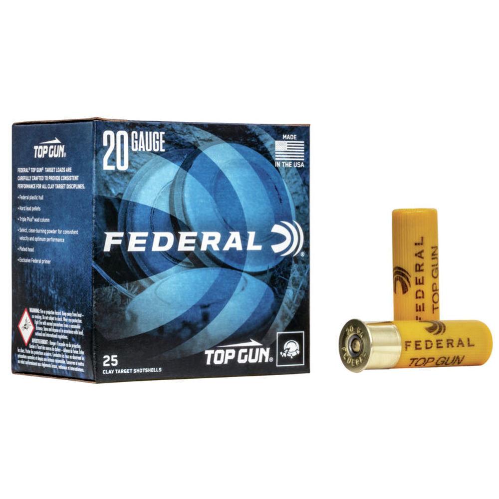 Federal Top Gun Shotgun Ammo 20 Gauge 2 .75 in. 7/8 oz. 9 Shot 25 rd.