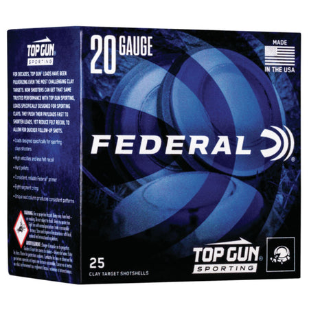 Federal Top Gun Sporting Shotgun Ammo 20 Gauge 2.75 in. 1250 FPS 7/8 oz. 8 Shot 25 Rd.