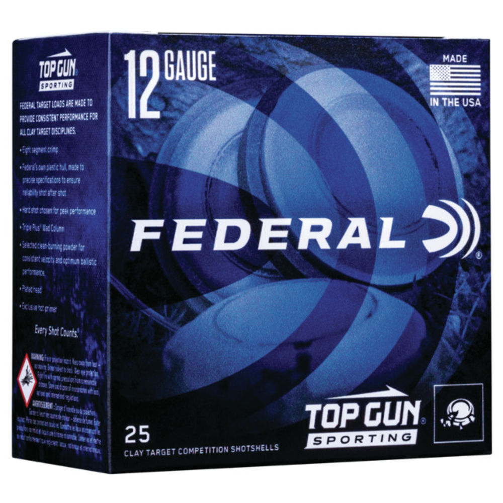 Federal Top Gun Sporting Shotgun Ammo 12 Gauge 2.75 in. 1330 FPS 1 oz. 7.5 Shot 25 rd.