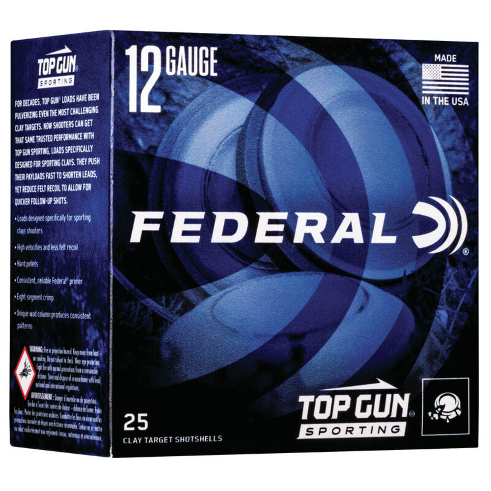 Federal TGSH127.5 Top Gun Sporting 12 Gauge 2-3/4 1oz #7.5 1300 fps
