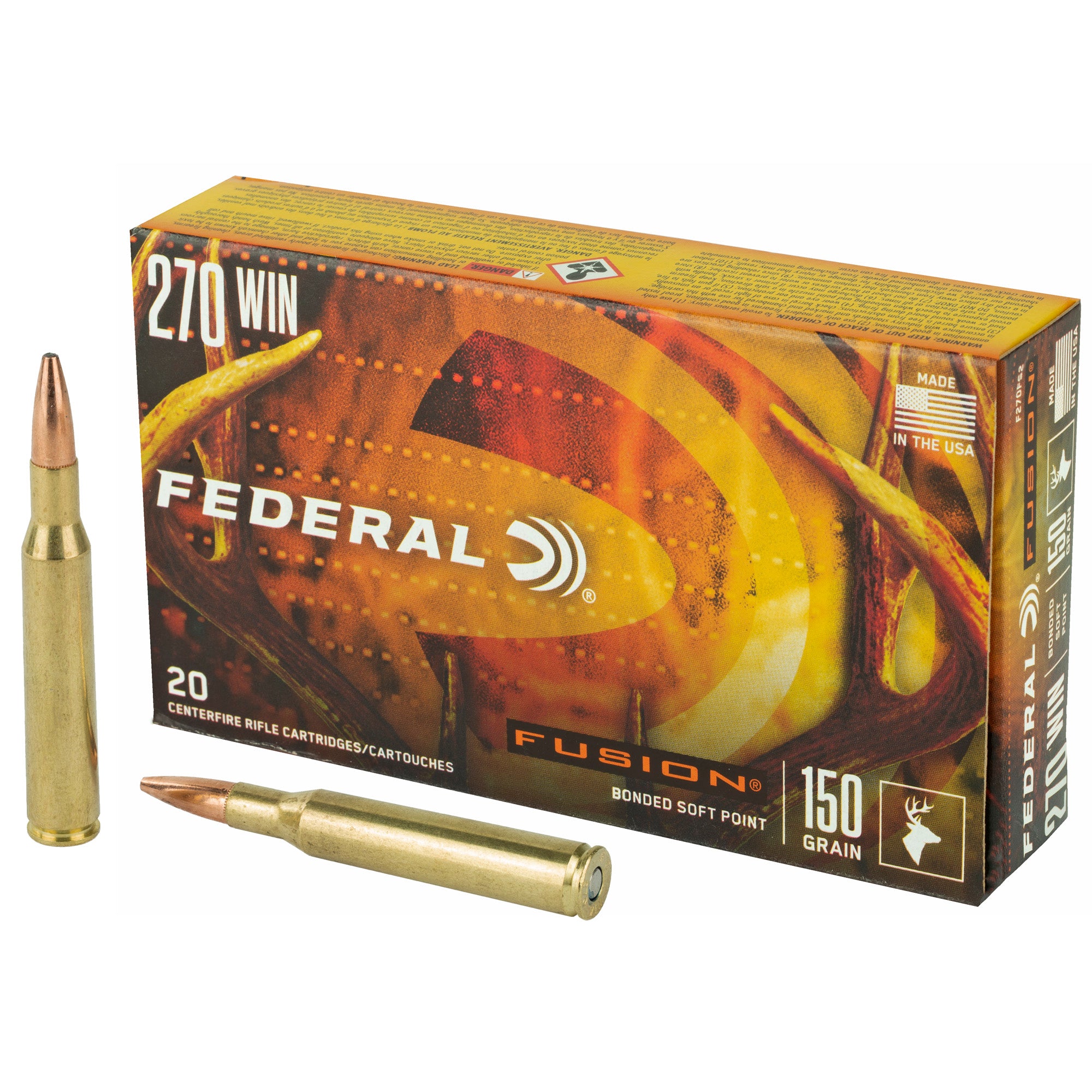 Federal Boat Tail Fusion Soft Point 150 Grain .270 Winchester 2850 fps