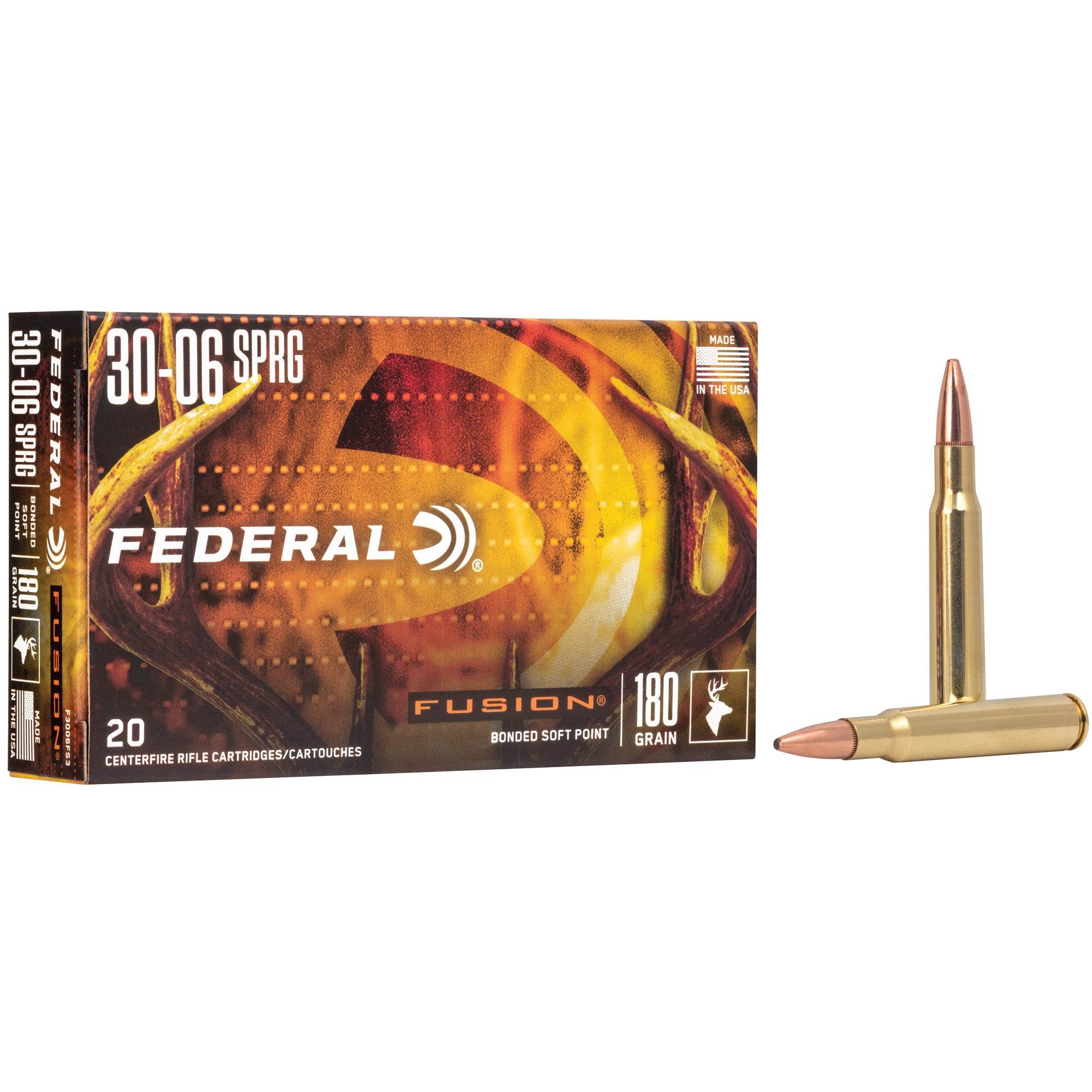 Federal Boat Tail Fusion Soft Point 180 Grain .30-06 Springfield 2700 fps