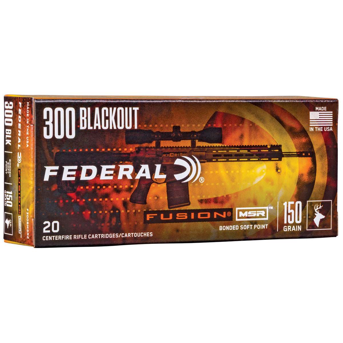 Federal MSR Fusion Soft Point 150 Grain .300 AAC Blackout 1900 fps