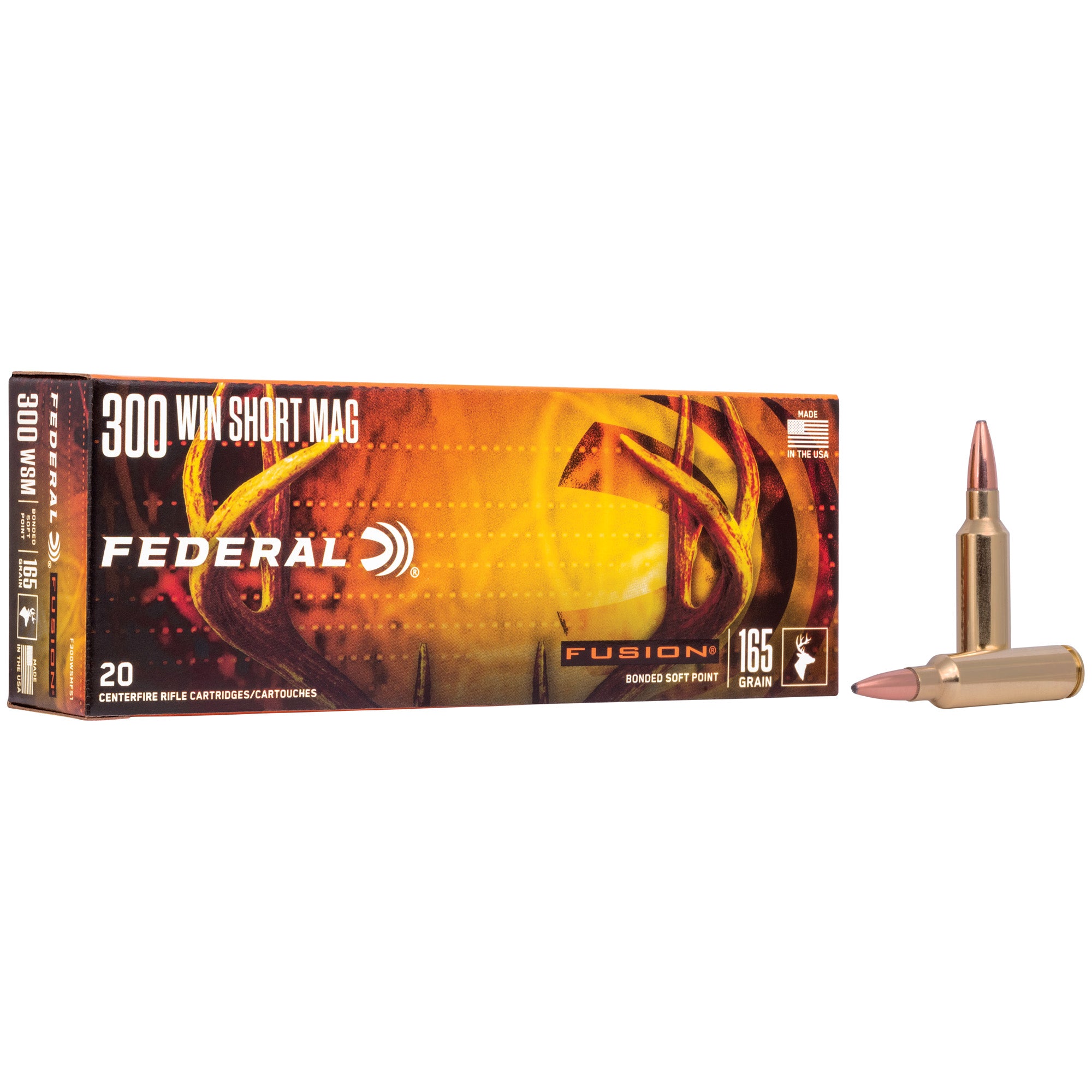 Federal Fusion .300 WSM 165 grain Bonded Soft Point ammunition