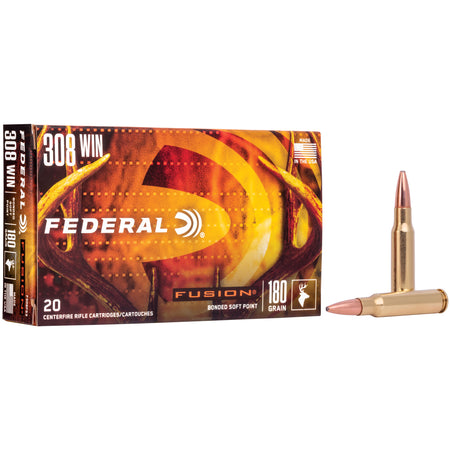 Federal Boat Tail Fusion Soft Point 180 Grain .308 Win / 7.62x51mm 2600 fps