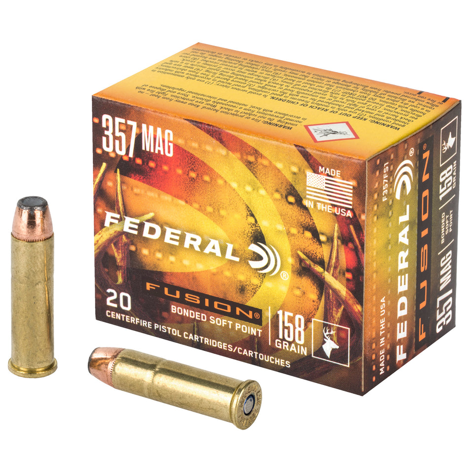 Federal Fusion Hollow Point Fusion Soft Point 158 Grain .357 Magnum 1240 fps