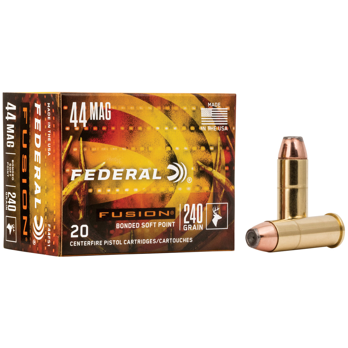Federal Fusion Hollow Point Fusion Soft Point 240 Grain .44 Magnum 1290 fps