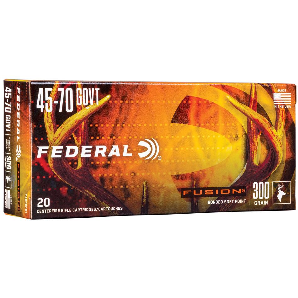 Federal Boat Tail Fusion Soft Point 300 Grain .45-70 Government 1850 fps