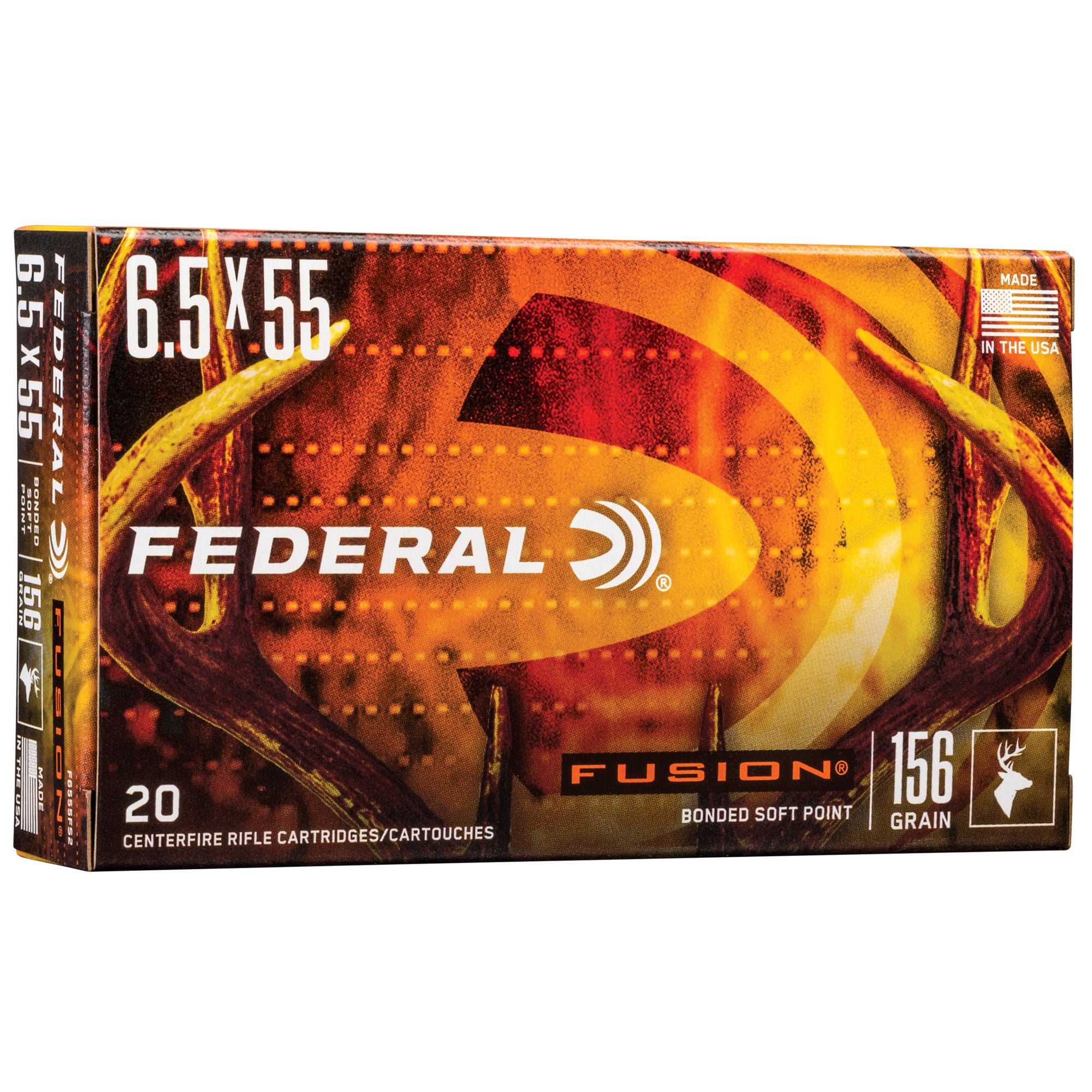 Federal Fusion 6.5x55mm Swedish 156 grain Bonded Soft Point ammunition