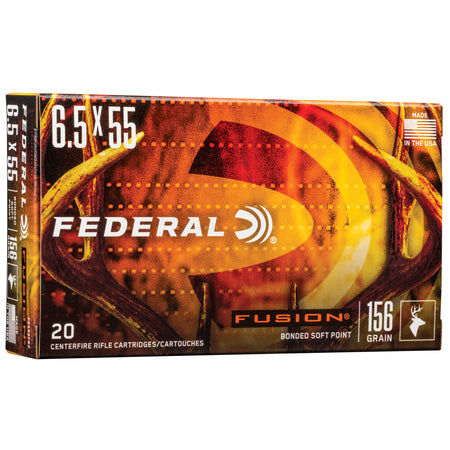Federal Fusion 6.5x55mm Swedish 156 grain Bonded Soft Point ammunition