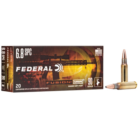 Federal Fusion MSR 6.8 Remington SPC 90 grain Bonded Soft Point ammunition