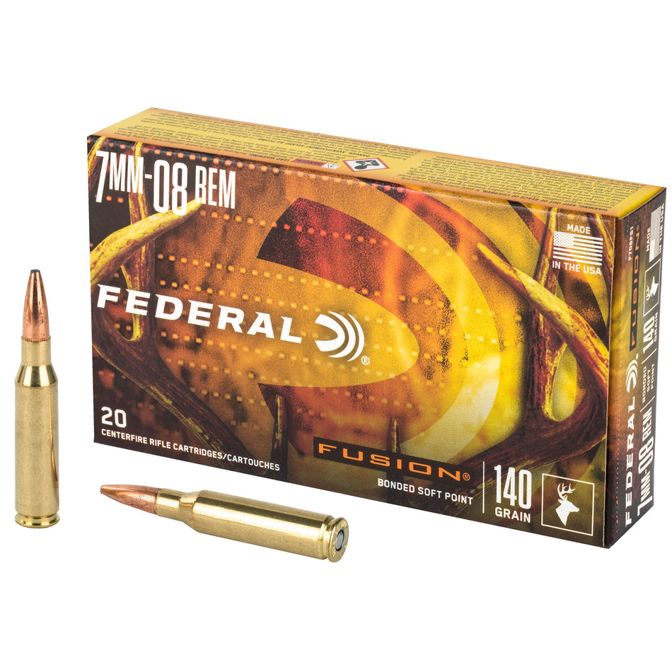 Federal Boat Tail Fusion Soft Point 140 Grain 7mm-08 Remington 2850 fps