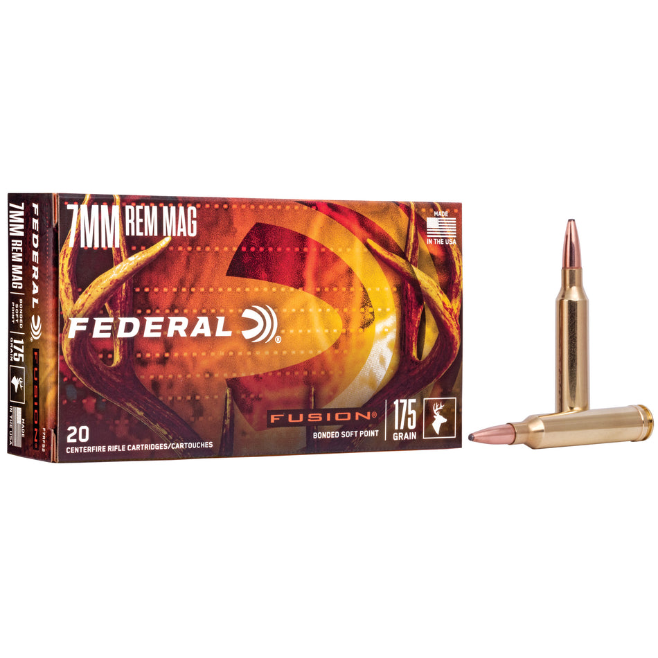 Federal Boat Tail Fusion Soft Point 175 Grain 7mm Remington Mag 2760 fps