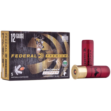 Federal Premium Trophy Copper Vital-Shok Trophy Copper Tipped Sabot Slug Shotgun Ammo 12 Gauge 2.75 in 2/3 oz Slug