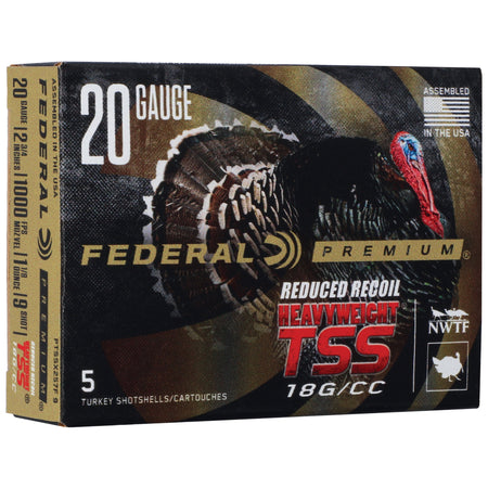 Federal PTSSX257F9 Premium Turkey Heavyweight TSS 20 Gauge 2-3/4 1-1/8oz #9 1000 fps