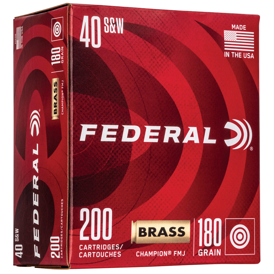Federal Champion Training .40 S&W 180 grain Full Metal Jacket ammunition