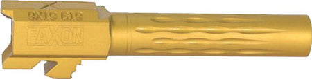 Faxon 9mm Flame Fluted Non-Threaded Drop-In Barrel for Glock 19 TiN