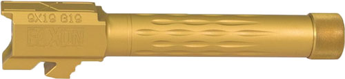 Faxon 9mm Threaded Flame Fluted Drop-In Barrel for Glock 19 TiN Finish