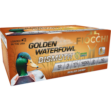 Fiocchi 123GB2 Golden Waterfowl Bismuth 12 Gauge 3 1-3/8oz #2 1450 fps
