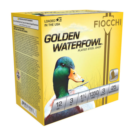 Fiocchi 123SGW3 Golden Waterfowl Waterfowl 12 Gauge 3 1-1/4oz #3 1350 fps
