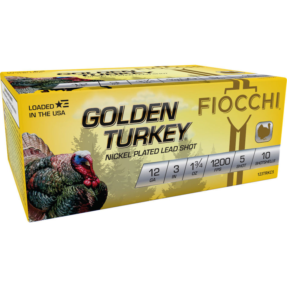 Fiocchi Golden Turkey Hunting Shotgun Ammo 12 Gauge 3 in 1-3/4 oz #5