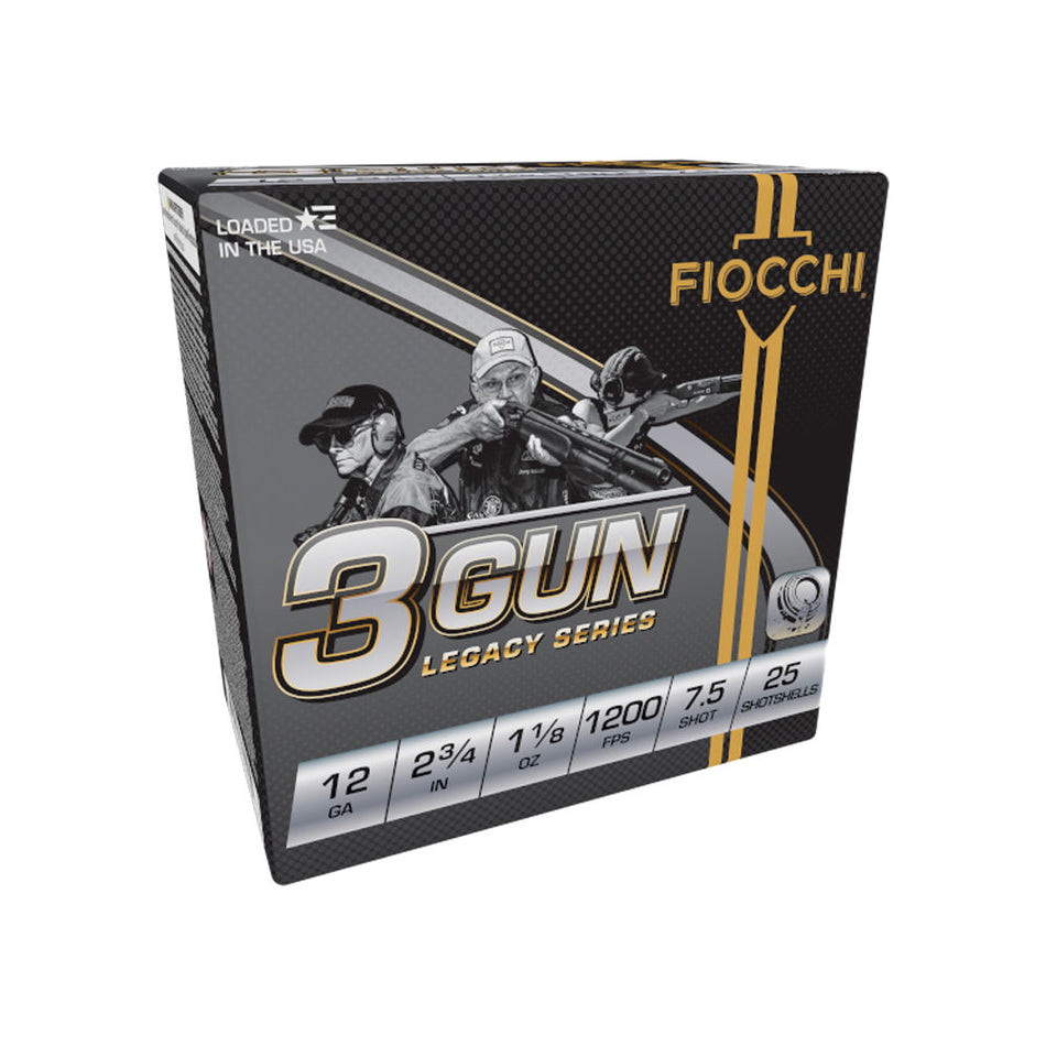 Fiocchi 3-Gun Match Legacy Series Shotgun Ammo 12 Gauge 2.75 in 1-1/8 oz #7.5