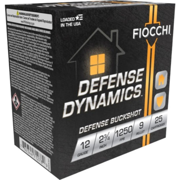 Fiocchi 12 Gauge 00-Buckshot 2-3/4 Defense Dynamics 9 Shot