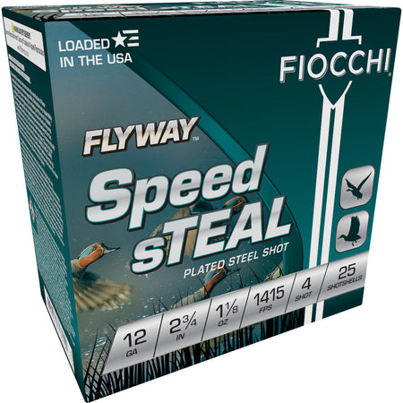 Fiocchi 12FST4 Flyway Speed Steel 12 Gauge 2-3/4 1-1/8oz #4 1415 fps