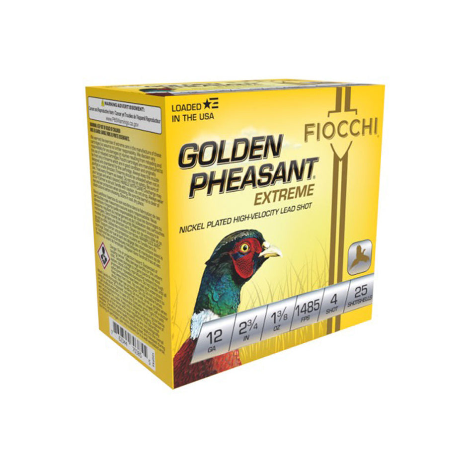 Fiocchi 12GPX4 Golden Pheasant Extrema 12 Gauge 2-3/4 1-3/8oz #4 1485 fps